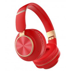 Gold Chrome Fashion Bluetooth Wireless Foldable Headphone Headset with Built in Mic for Adults Children Work Home School for Universal Cell Phones, Laptop, Tablet, and More (Red) Gold Chrome Fashion Bluetooth Wireless Foldable Headphone Headset with Built in Mic for Adults Children Work Home School for Universal Cell Phones, Laptop, Tablet, and More (Red)